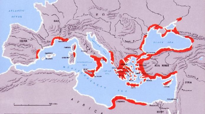 Гръцки пристанища
                        из Средиземно море